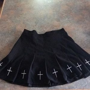 black cross mini skirt, with undershorts